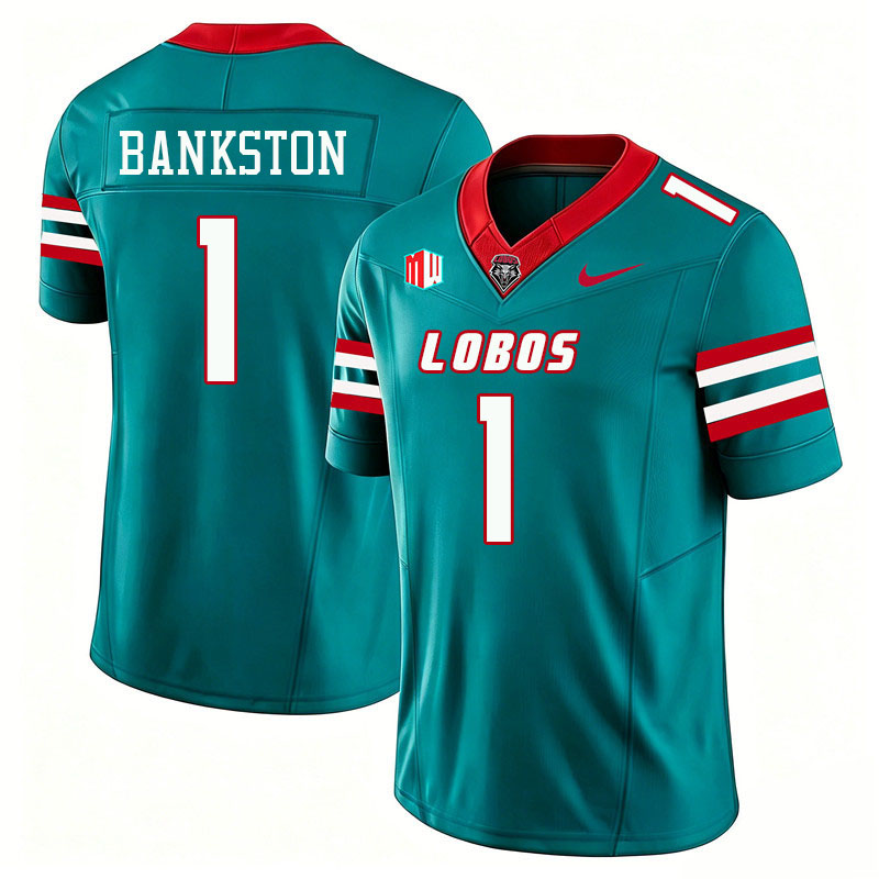 New Mexico Lobos #1 Damon Bankston College Football Jerseys,Uniforms-Turquoise
